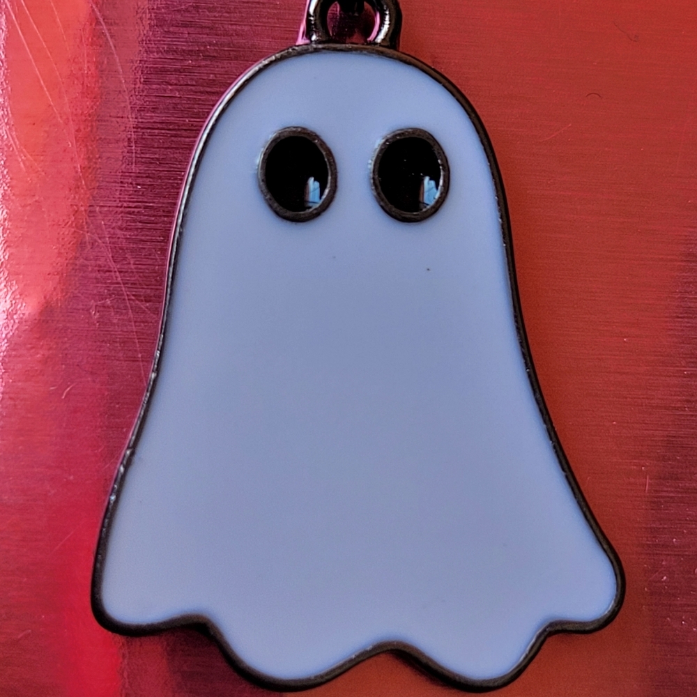 Ghost pendant necklace goth emo Halloween spooky creepy